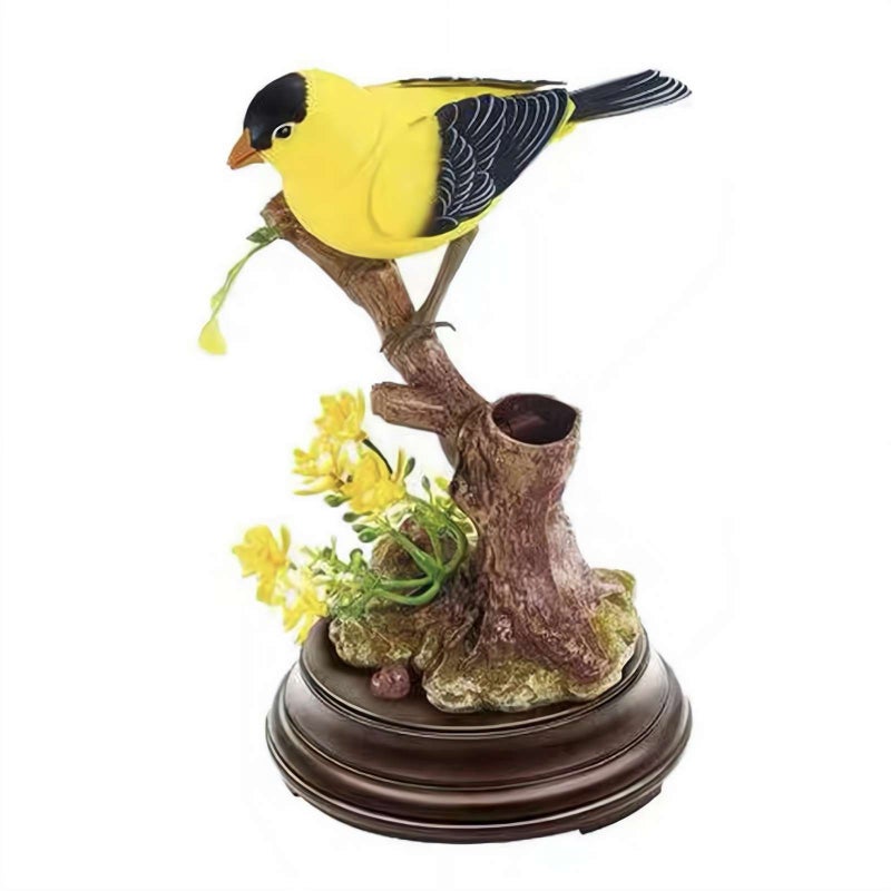 Electronic Bird Toys - Simulation Bird Toys, Singing Chirping Birds Toy, Sound Bird Figurine Toy, Simulation Birds for Kids Electric Toys Home Office Room Decoration Birthday Gifts (Yellow) - Image 1